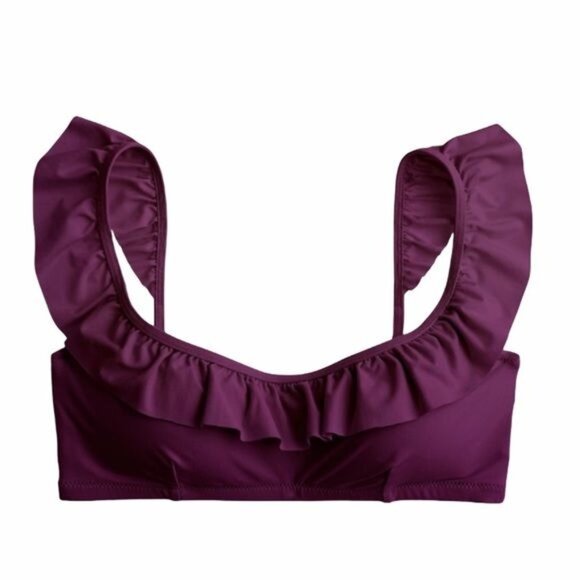 J. Crew Ruffle Surf Hipster Bikini in Iris Size XL NWT - Picture 2 of 6